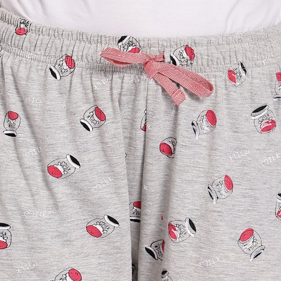 Ladies' Pyjama, Melange Light Grey, large image number null