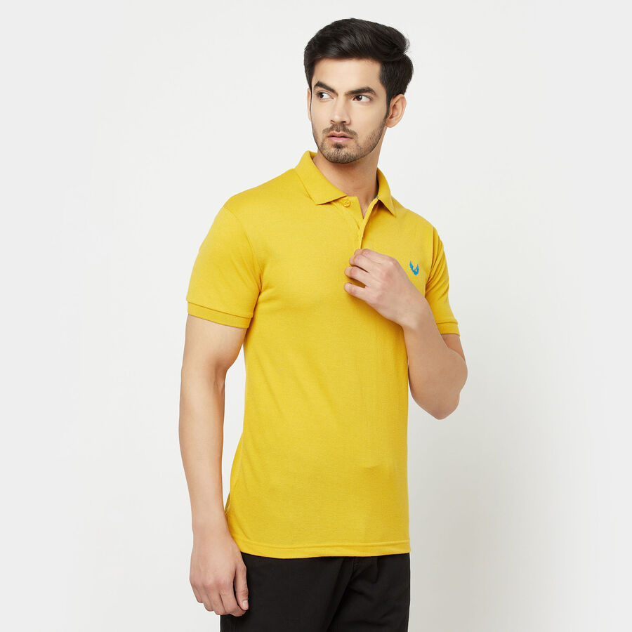 Solid Polo Shirt, Mustard, large image number null
