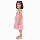 Girls' Pink Unicorn Print Sleeveless A-Line Frock, हल्का गुलाबी, small image number null