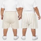 Infants Beige Cotton Half Pant, Beige, small