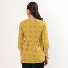 Women's Yellow Round Neck Geometric Printed Kurti, पीला, small image number null