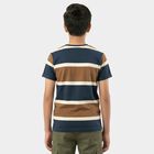 Boys Brown Round Neck Casual T-Shirt, भूरा, small
