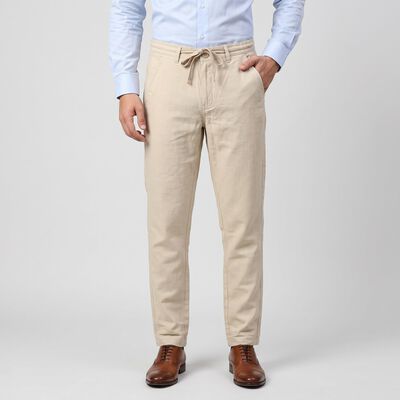 Men's Off White Slim Fit Chino Trousers