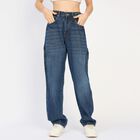 Ladies' 100% Cotton Jeans , Dark Blue, small image number null