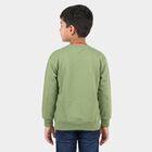 Boys' Green Round Neck Pullover Sweatshirt, हल्का हरा, small