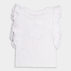 Girls Bright White Cotton Crew Neck Short Sleeve T-Shirt, White, small