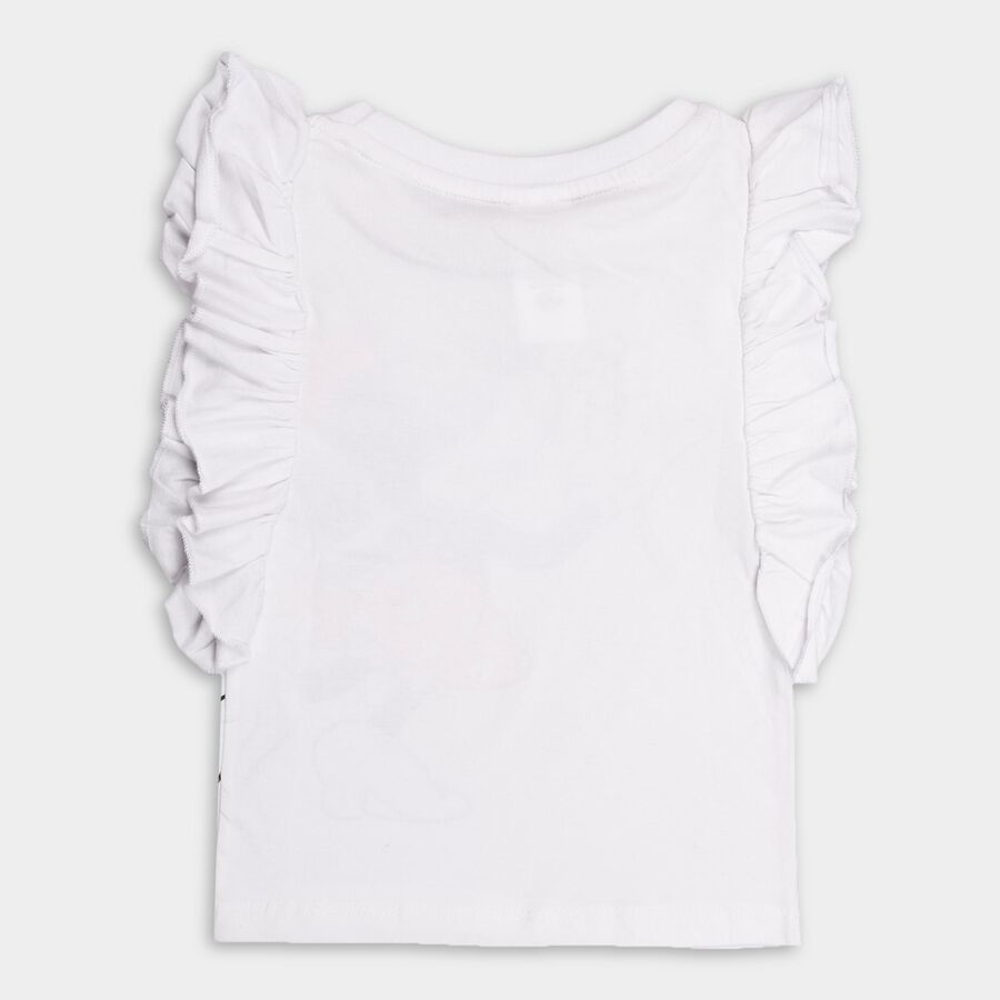 Girls Bright White Cotton Crew Neck Short Sleeve T-Shirt, White, large