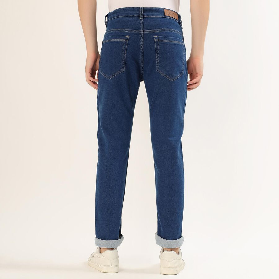 Men's Deep Indigo Slim Fit Jeans, मध्यम नीला, large