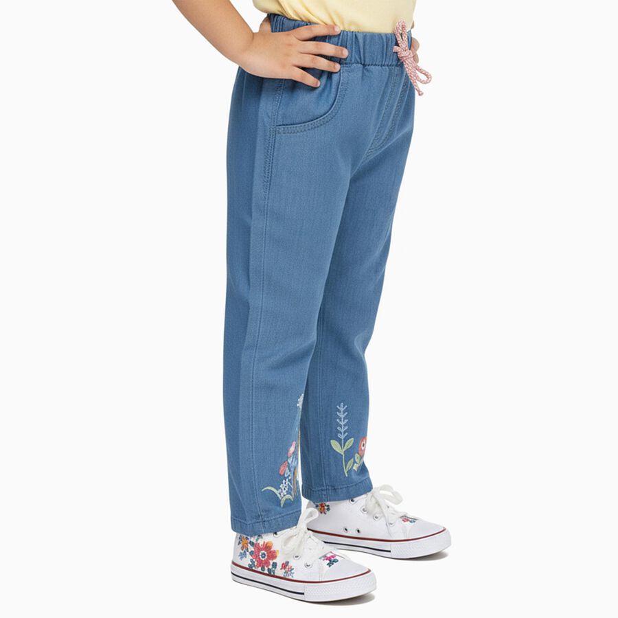 Girls' Jeans, मध्यम नीला, large image number null