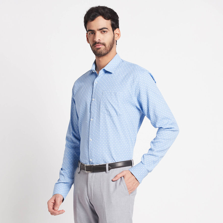 Printed Formal Shirt, Light Blue, large image number null