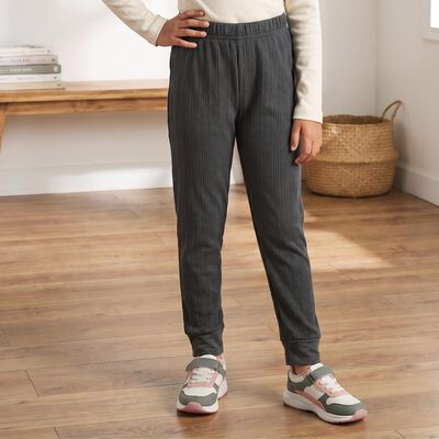 Girls' Charcoal Long Johns Thermal