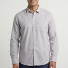 Men's Grey Regular Fit Casual Shirt, Light Grey, small