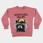 Boys' Pink Crew Neck Graphic Print Sweatshirt, गुलाबी, small