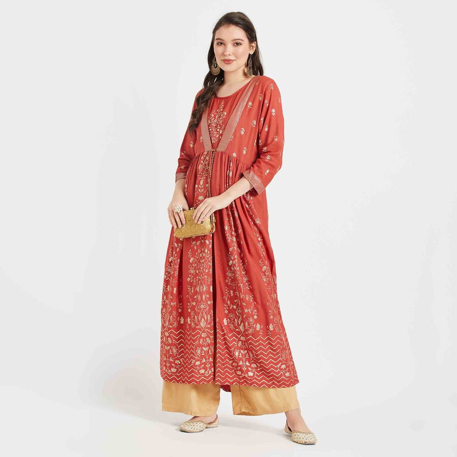 Printed Kurta, Rust, large image number null