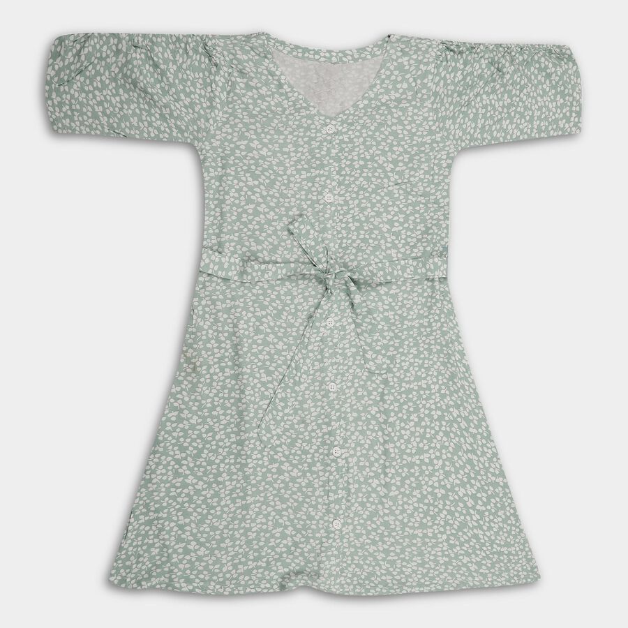 Girls' Dress, Light Green, large image number null