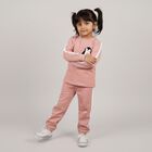 Girls Muted Dusty Pink Round Neck Casual Hipster Set, Light Pink, small image number null