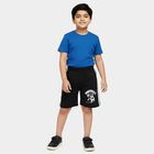 Boys Black Football Print Elastic Waist Bermuda Shorts, Black, small