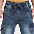 Infants Blue Relaxed Fit Cargo Jeans, मध्यम नीला, small