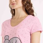 Printed Knee Length Nighty, Pink, small image number null