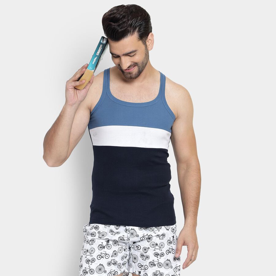 Men's 100% Cotton Gym T-Shirt , नेवी ब्लू, large image number null