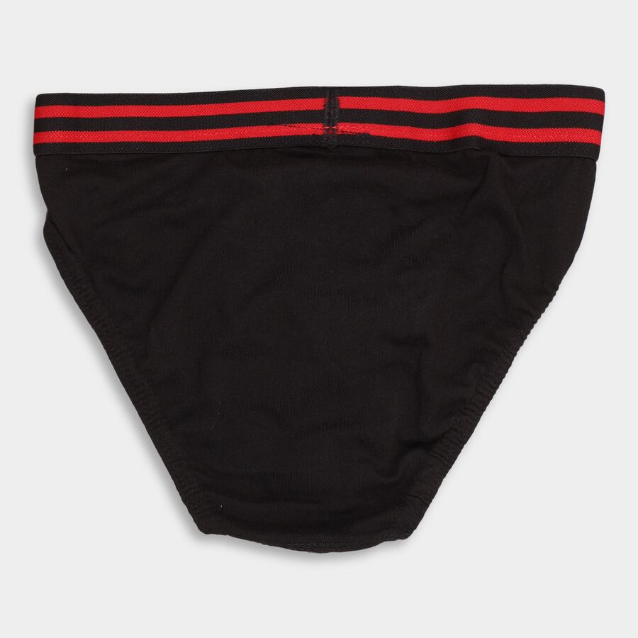 Boy's Cotton Briefs, Black, large