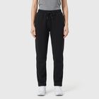 Women's Black Straight Fit Solid Track Pants, काला, small