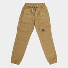 Boys' Khaki Relaxed Fit Cargo Trousers, खाकी, small image number null