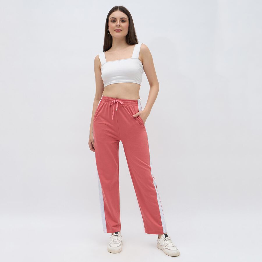 Women's Cotton Blend Relaxed Fit Track Pants, मूँगा (कोरल), large image number null