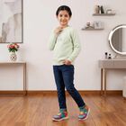 Girls Mint Green Crew Neck Sequin Detail Pullover, हल्का हरा, small