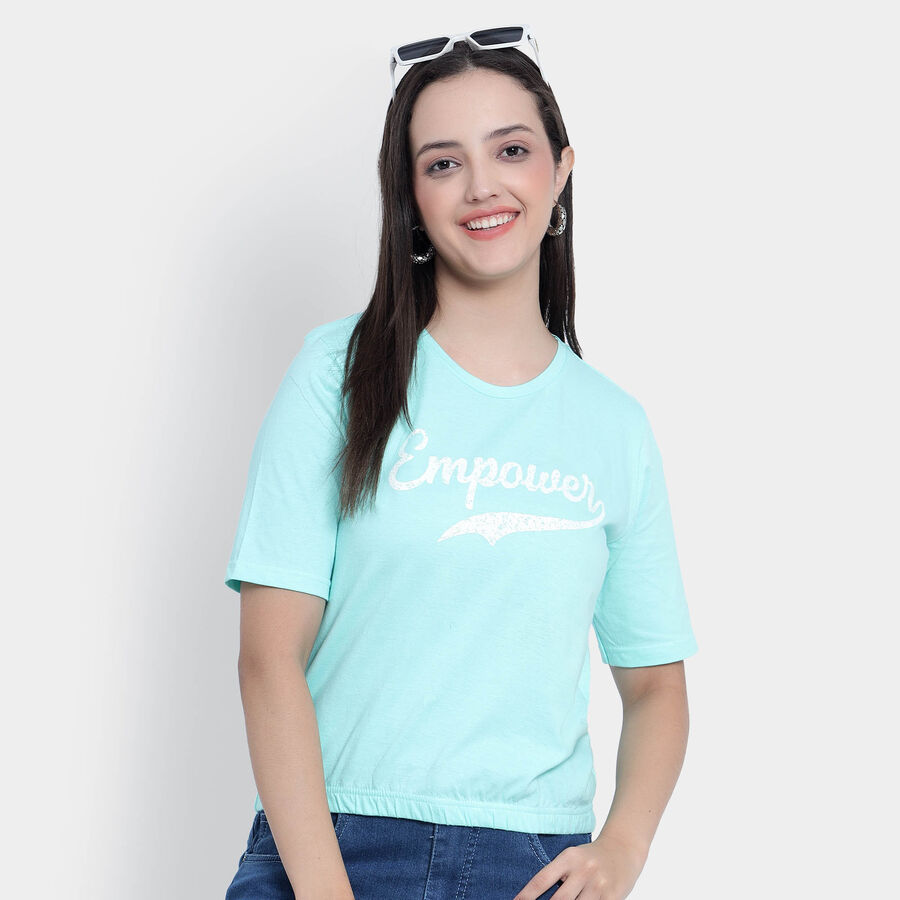 Round Neck T-Shirt, Light Green, large image number null