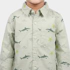 Boys' Light Green Green Cotton Casual Shirt, हल्का हरा, small