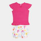 Infants Cotton Shorts Set, Fuchsia, small image number null