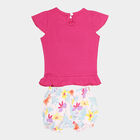 Infants Cotton Shorts Set, Fuchsia, small image number null