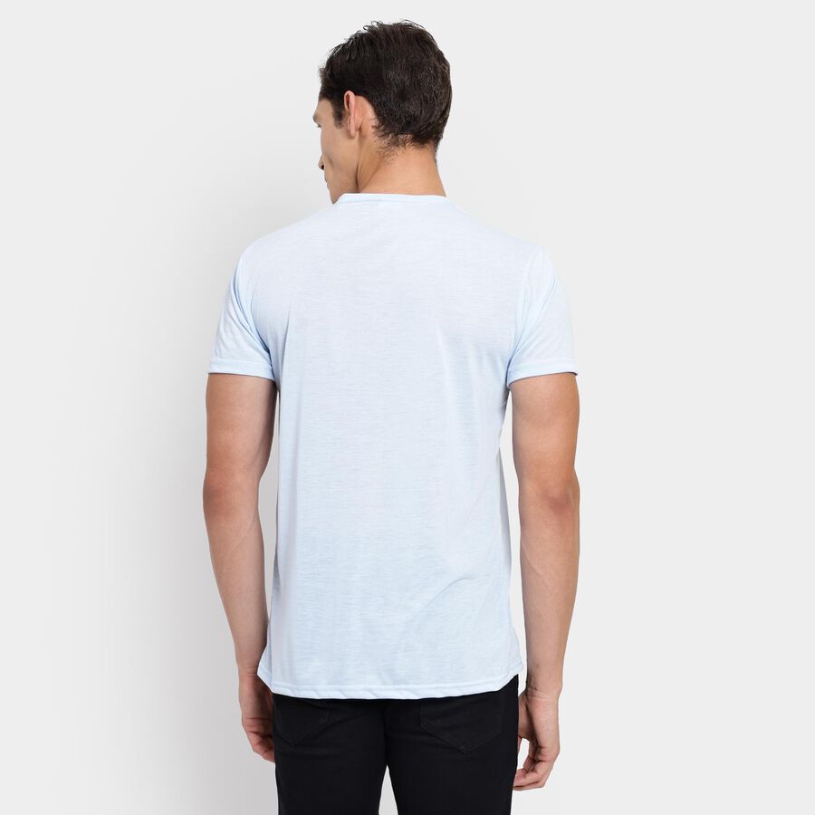 Men's Round Neck Half Sleeves T-Shirt, Sky Blue, large image number null