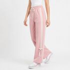 Women's Lilac Straight Fit Side-Striped Track Pants, लाइलेक, small