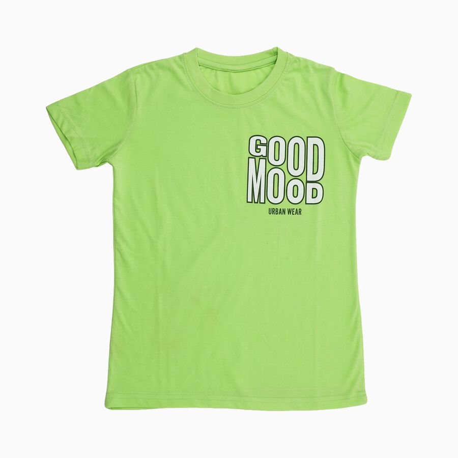 Boys' Half Sleeves T-Shirt, हल्का हरा, large image number null