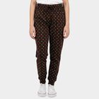 Girls Brown Jogger Heart Printed Pyjama, Brown, small