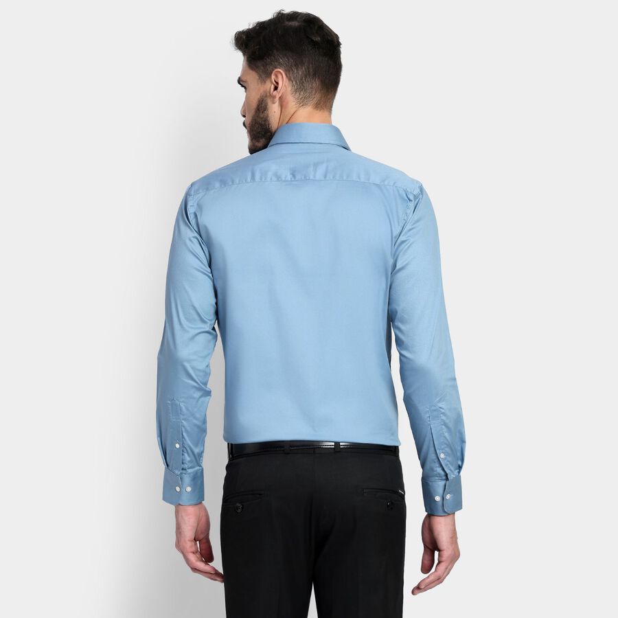 Men's Formal Shirt, मध्यम नीला, large image number null