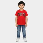 Boys Red Crew Neck Regular Boys T-Shirt, Red, small