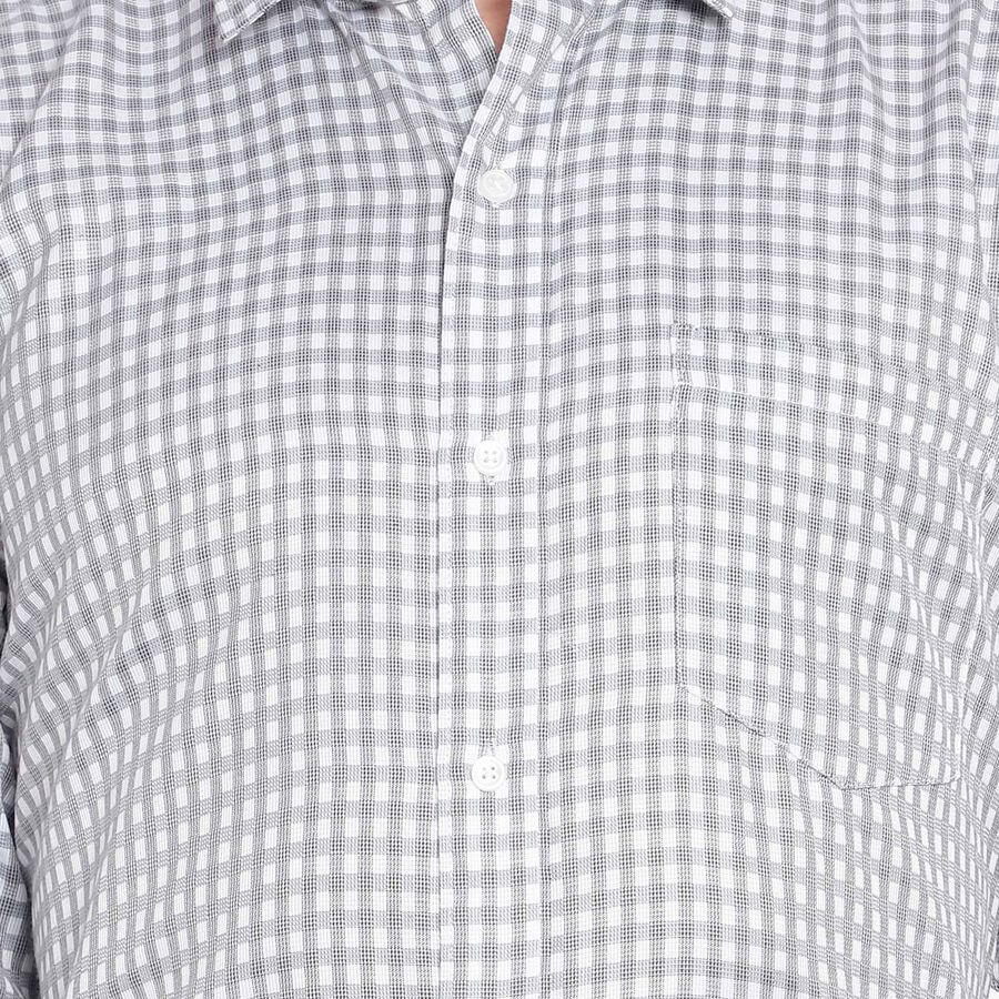Checks Formal Shirt, Light Grey, large image number null