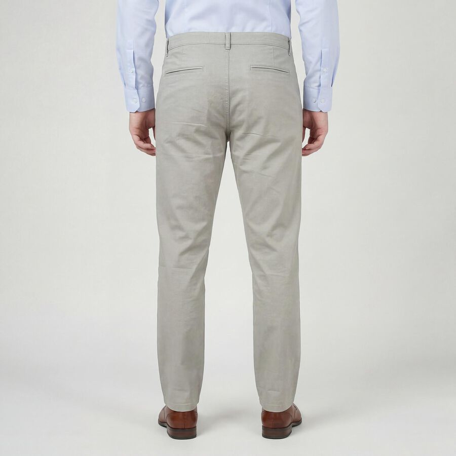 Men's Beige Slim Fit Flat-Front Casual Trousers, Beige, large