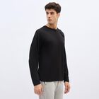 Men's Jet Black Crew Neck Casual T-Shirt, काला, small image number null