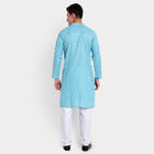 Printed Mandarin Collar Kurta Pyjama, Light Blue, small image number null