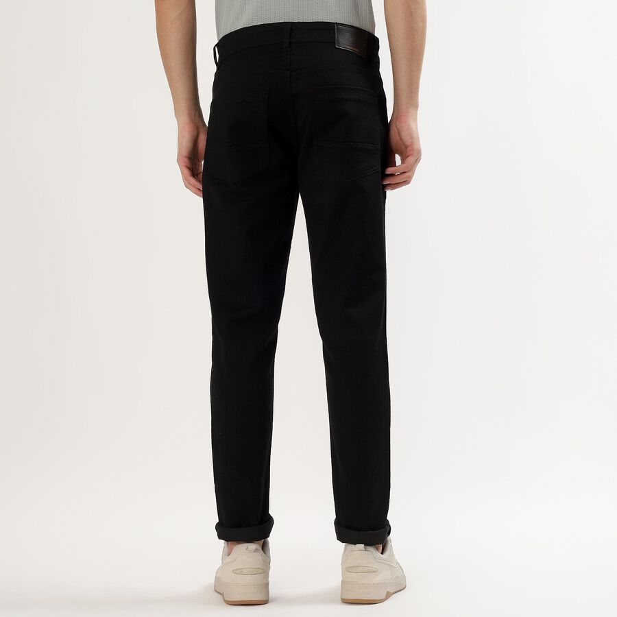 Men's Jet Black Slim Fit Jeans, काला, large image number null