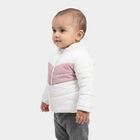 Infants Light Pink Stand Collar Puffer Jacket, हल्का गुलाबी, small