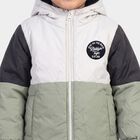 Boys' White Hooded Puffer Jacket, White, small
