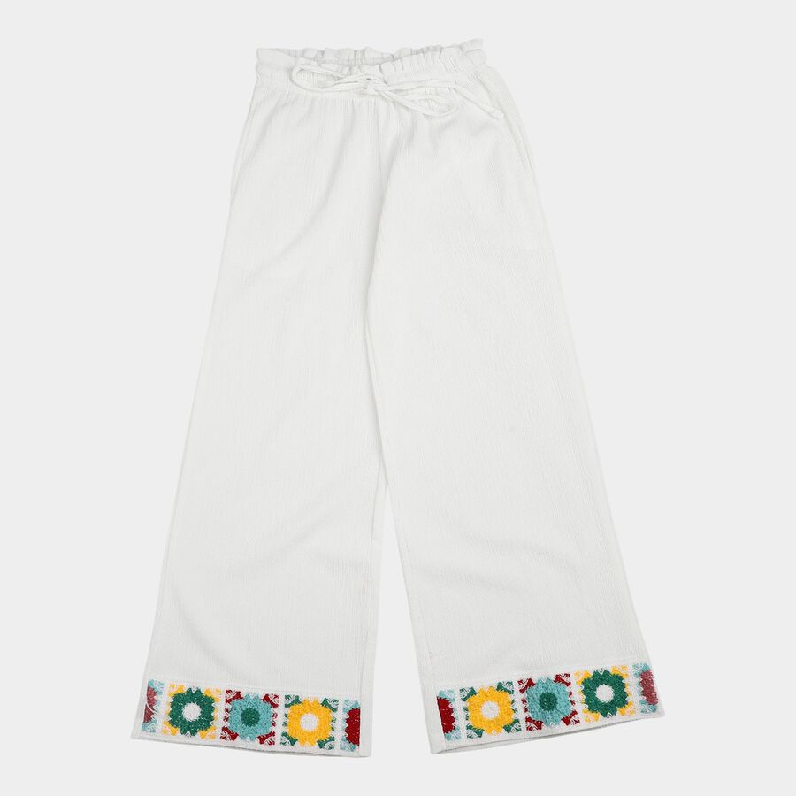 Girls' Trouser, सफ़ेद, large