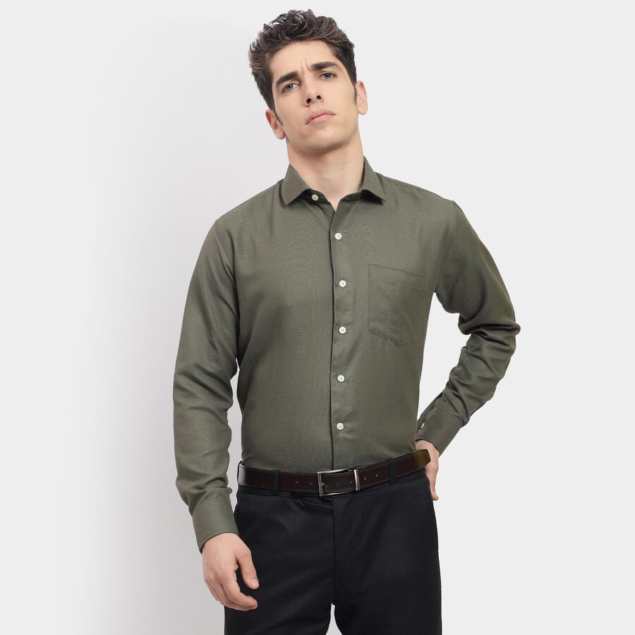 Men's Formal Shirt , Dark Green, large