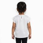 Girls Bright Eggshell White Round Neck Casual T-Shirt, सफ़ेद, small