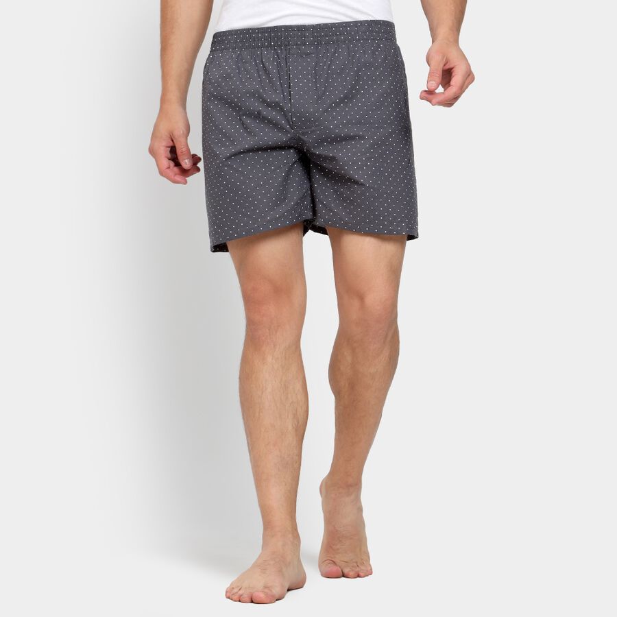 Men's Cotton Boxers, हल्का ग्रे, large